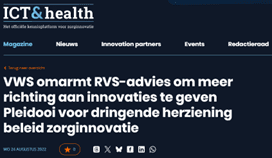 ICT&health VWS omarmt RVS-advies
