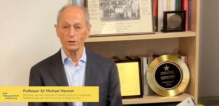 Professor Sir Michael Marmot, directeur van het Institute of Health Equity en hoogleraar Epidemiologie aan het University College London